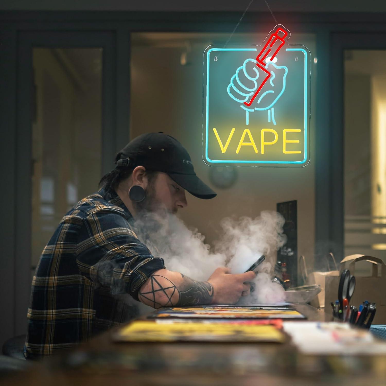 VAPE Neon Sign USB Dimmable LE - Vaping Store 评论和价格